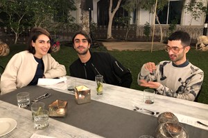 Nora Razian, Bassem Saad & Sam Samiee. VIP Dinner at Abdelmonem Alserkal’s Home Garden. FIELD MEETING Take 6: Thinking Collections (25–26 January 2019). In Collaboration with Alserkal Avenue, Dubai. Courtesy Asia Contemporary Art Week (ACAW).